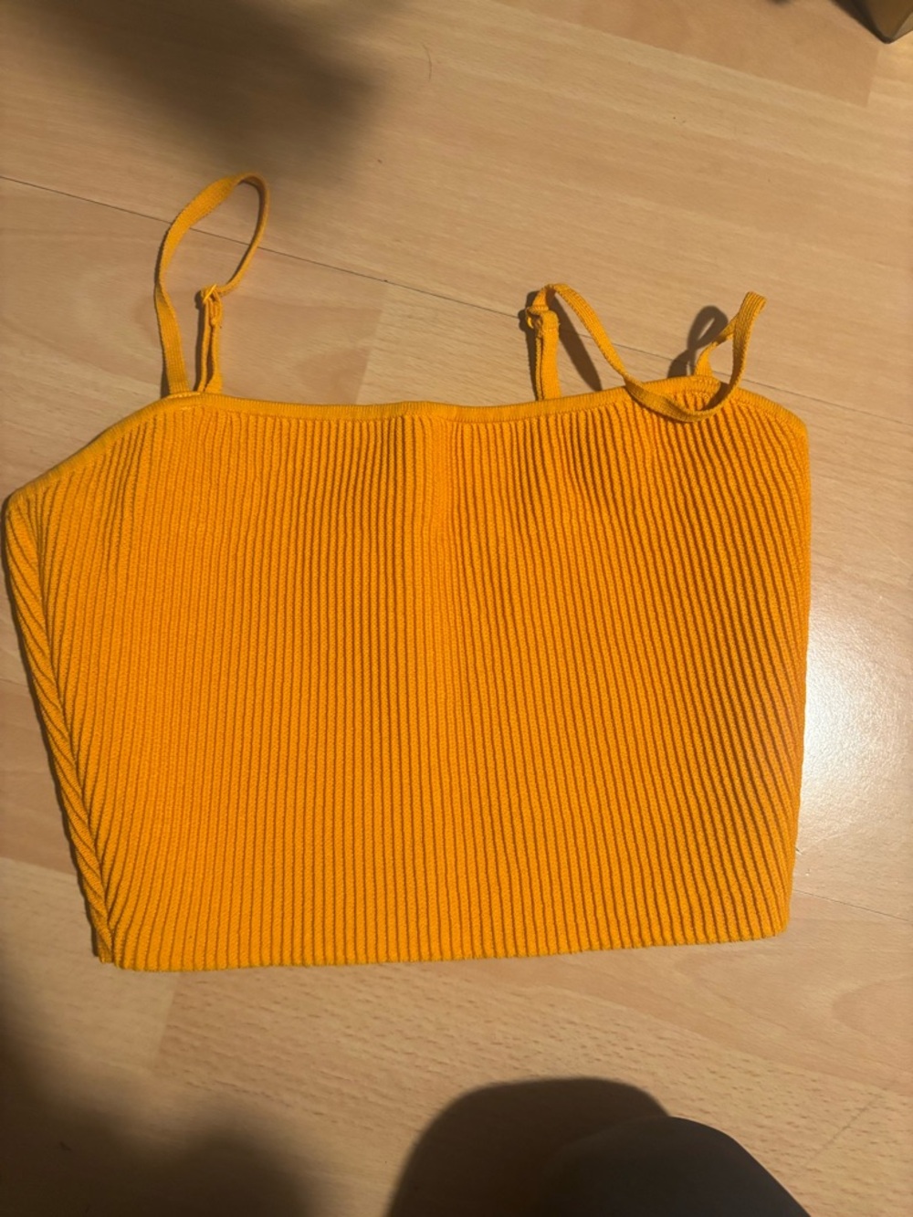Babaton Golden Yellow Ribbed Knit Cami